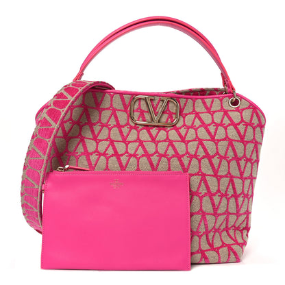 Valentino Garavani Toile Iconographe Vlogo All In Shopping Bag Natural Pink PP 3 of 10