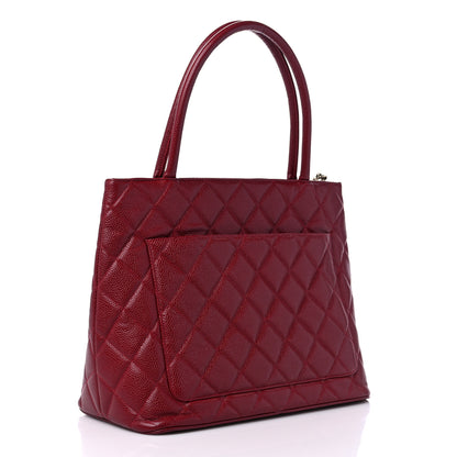 Chanel Caviar Quilted Medallion Tote Red 3 of 11