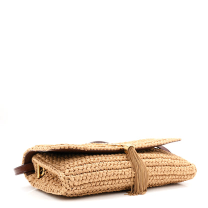 Saint Laurent Raffia Monogram Tassel Kate 99 Dark Nude 4 of 10