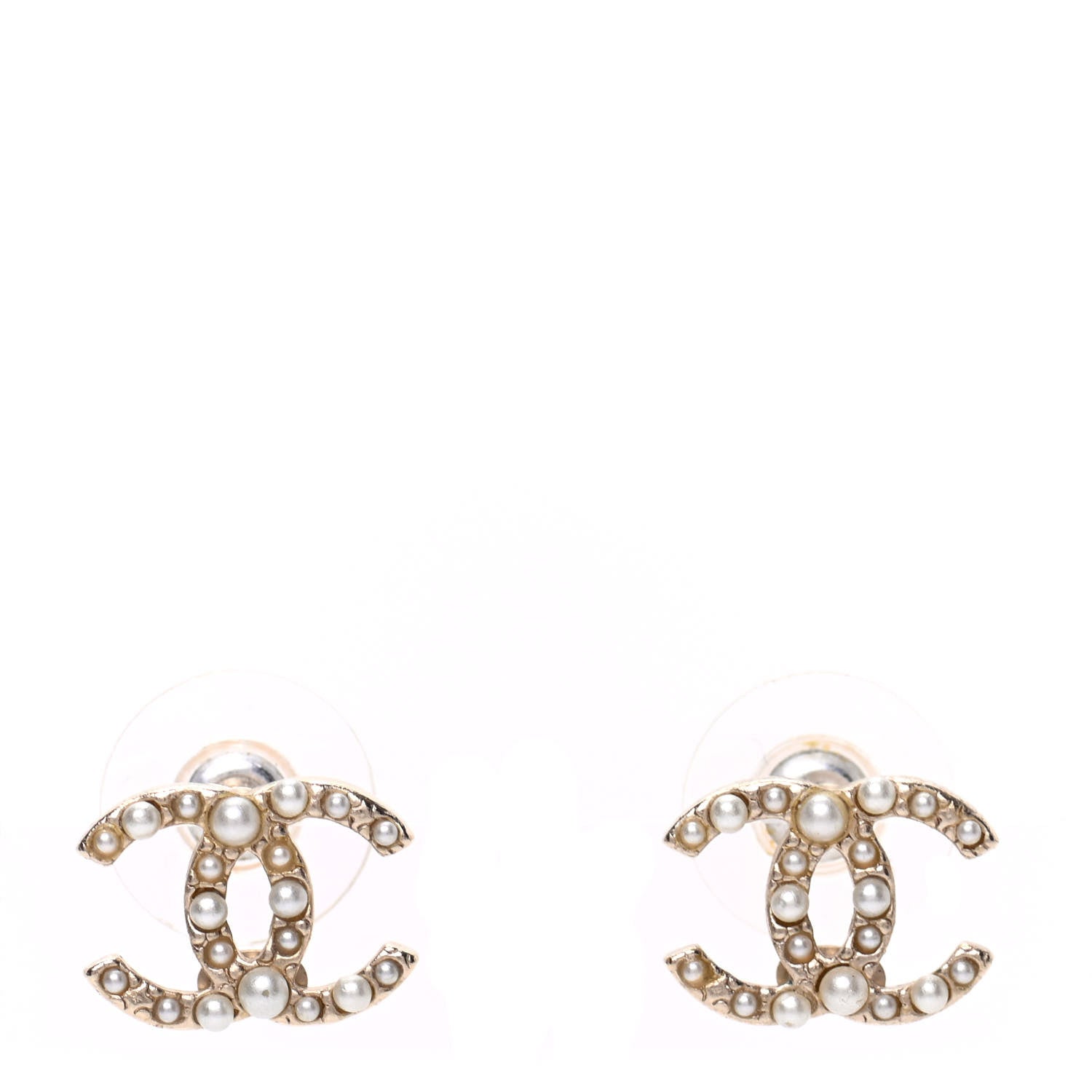 Chanel Pearl CC Earrings Light Gold 1 of 5