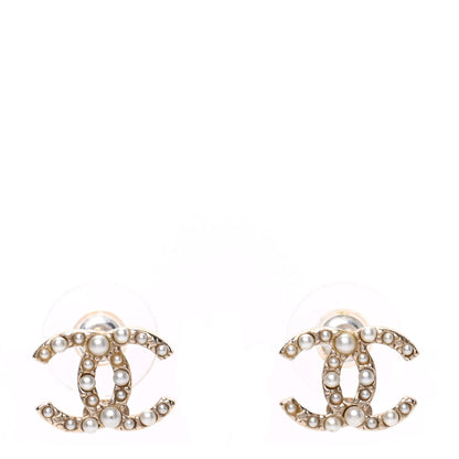 Chanel Pearl CC Earrings Light Gold 1 of 5