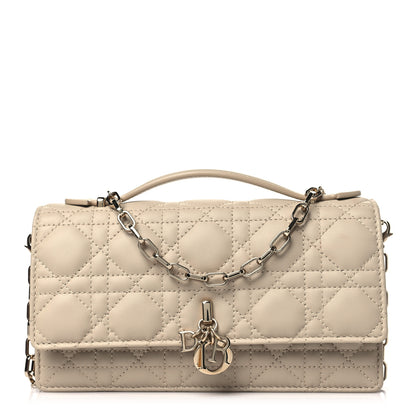 Christian Dior Lambskin Cannage Mini My Dior Top Handle Clutch Beige 1 of 10