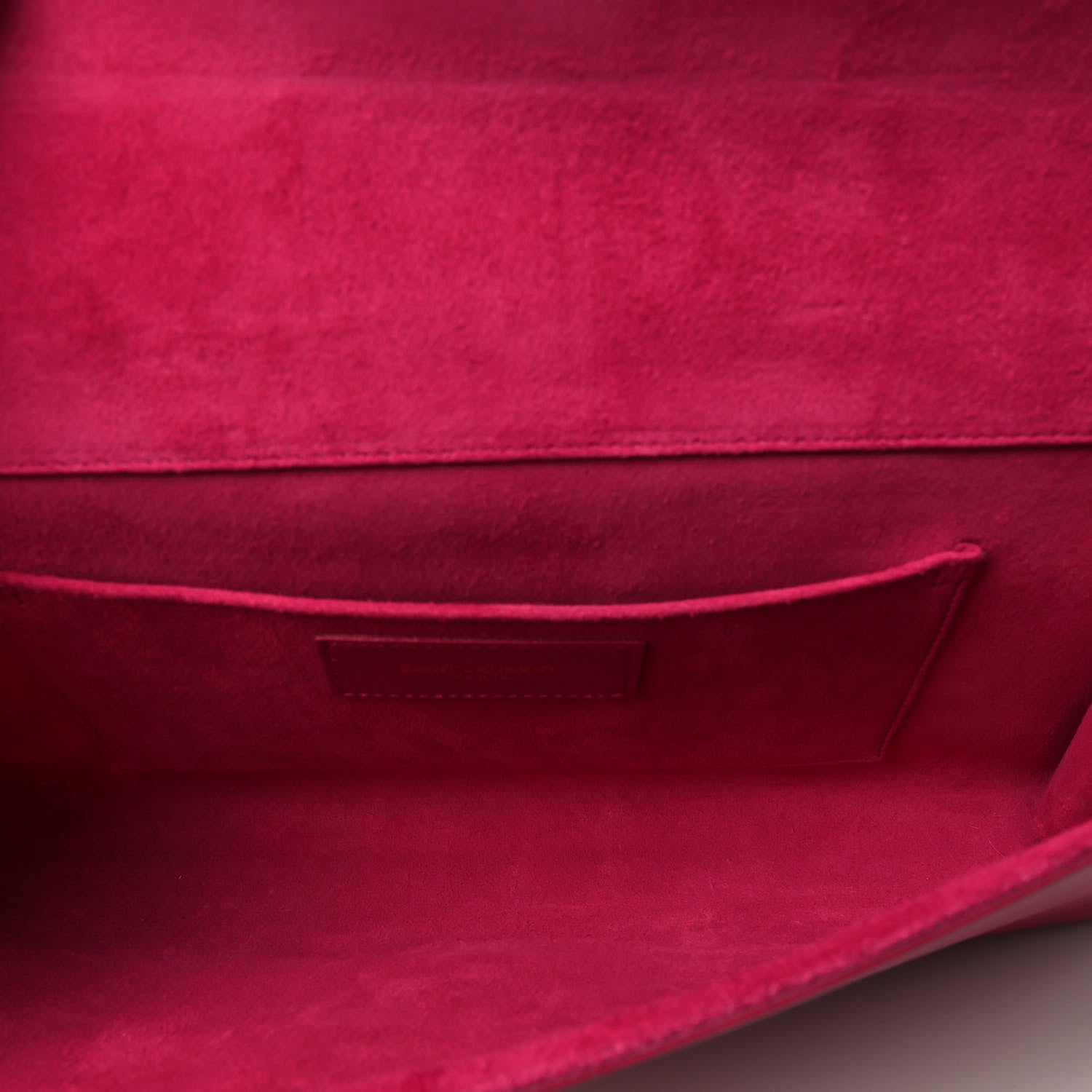 Saint Laurent Calfskin Classic Y Ligne Clutch Fuchsia 3 of 5