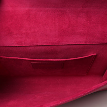 Saint Laurent Calfskin Classic Y Ligne Clutch Fuchsia 3 of 5