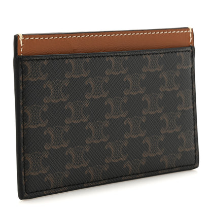 Celine Triomphe Canvas Card Holder Multicolor Tan 3 of 6