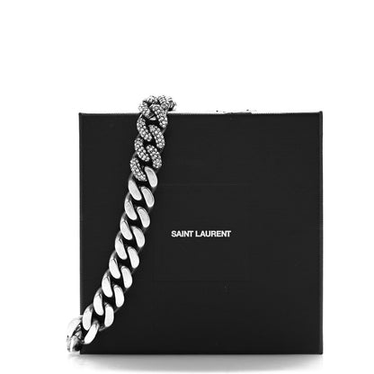 Saint Laurent Crystal Curb Chain Necklace Oxidized Silver Oxidized Silver 6 of 6