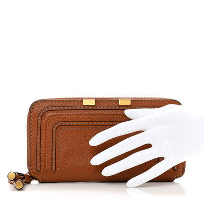 Chloe Grained Calfskin Marcie Long Zip Around Wallet Tan 2 of 11