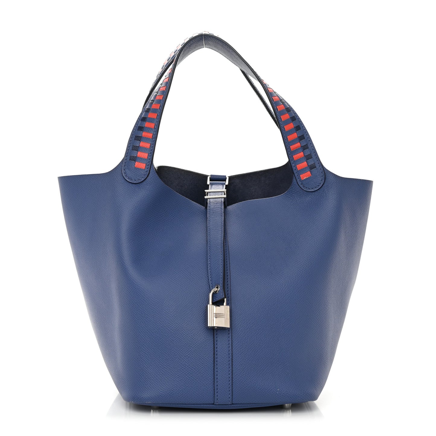 Epsom Tressage De Cuir Picotin Lock 22 MM Bleu Encre Brique Black