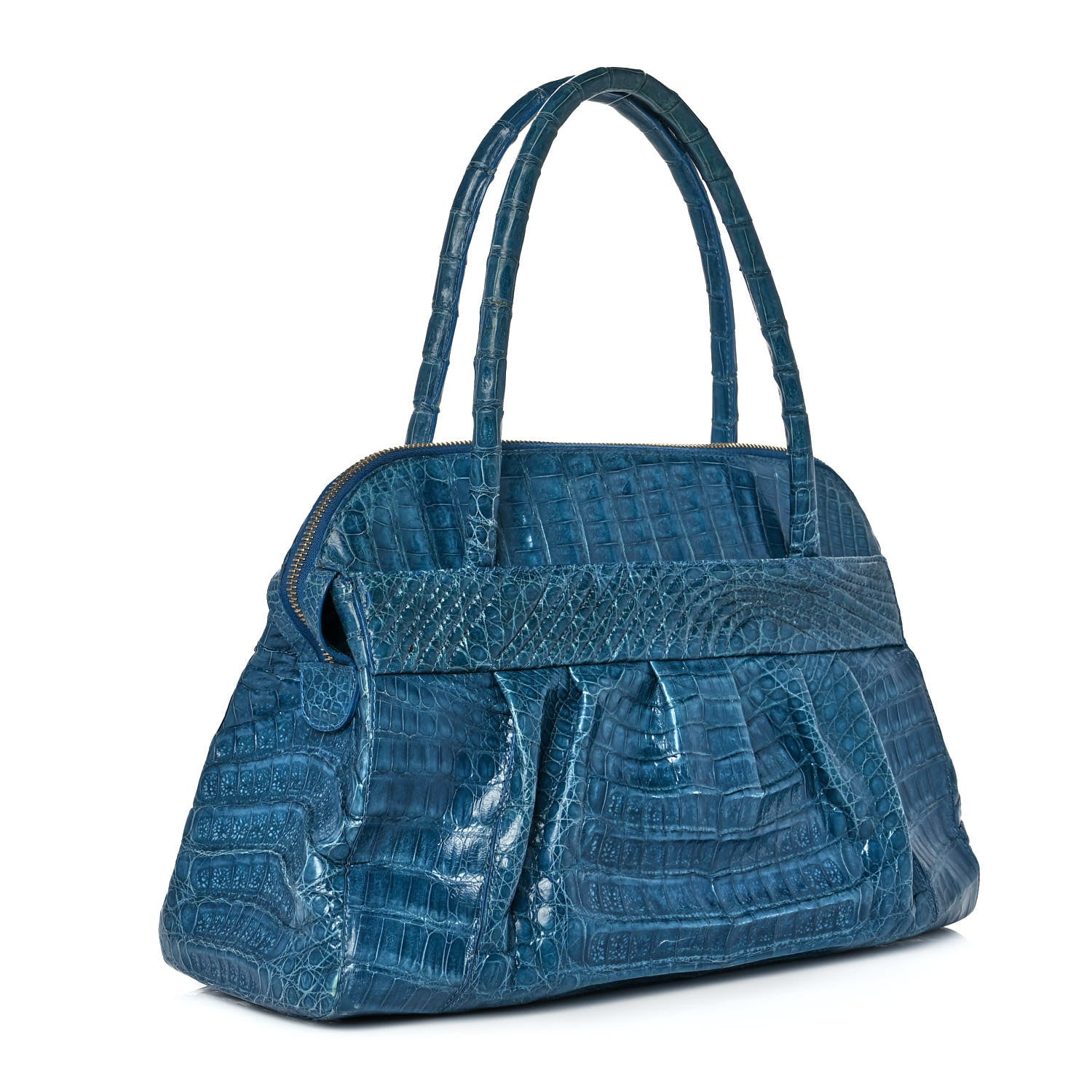 Nancy Gonzalez Crocodile Satchel Blue 2 of 9
