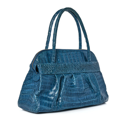 Nancy Gonzalez Crocodile Satchel Blue 2 of 9