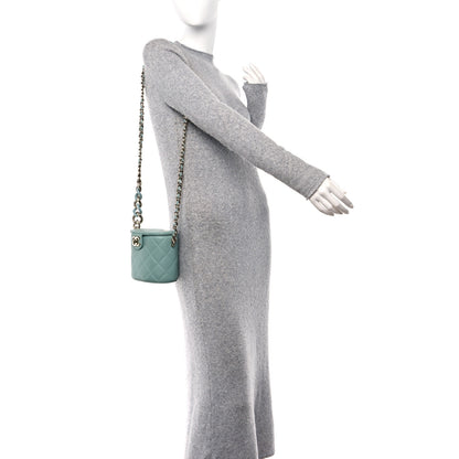 Chanel Lambskin Resin Elegant Chain Vanity Case Light Blue 2 of 14