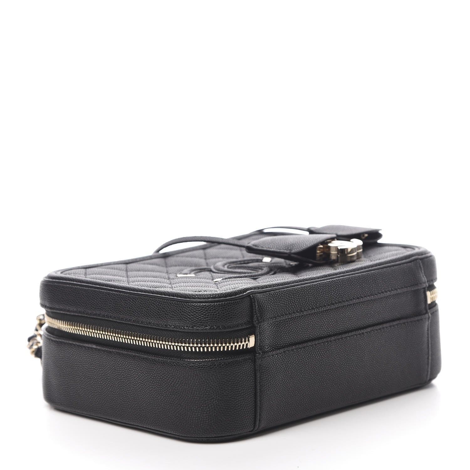 Chanel Caviar Quilted Large CC Filigree Vanity Case Black 4 of 12