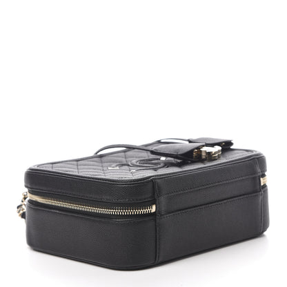 Chanel Caviar Quilted Large CC Filigree Vanity Case Black 4 of 12