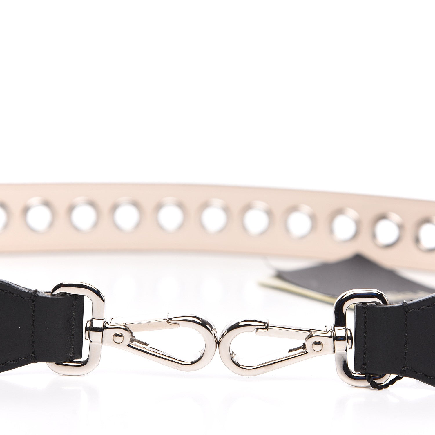 Fendi Vitello Century Grommet Strap You Black Camelia 3 of 4