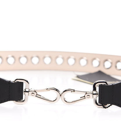 Fendi Vitello Century Grommet Strap You Black Camelia 3 of 4