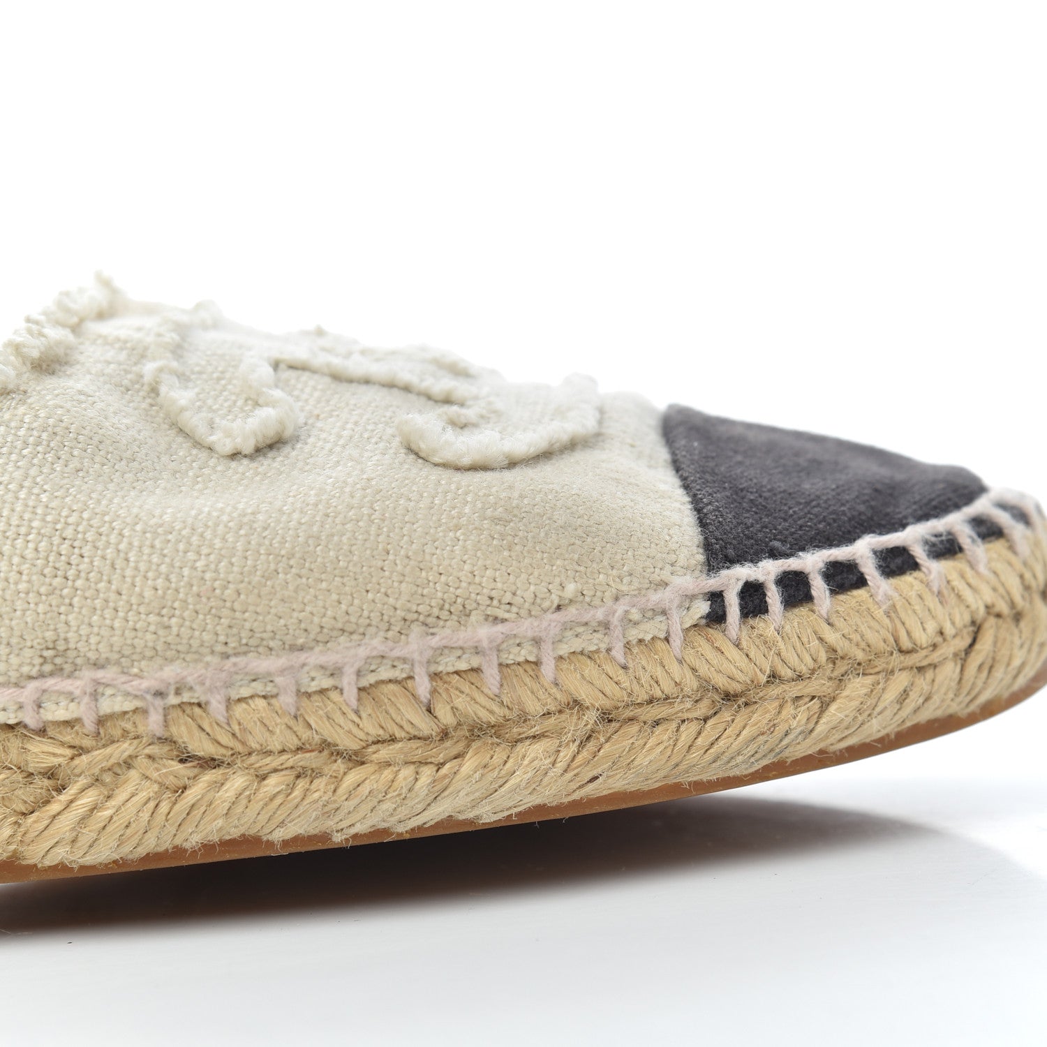 Chanel Linen CC Espadrilles 38 Beige Black 21 of 23