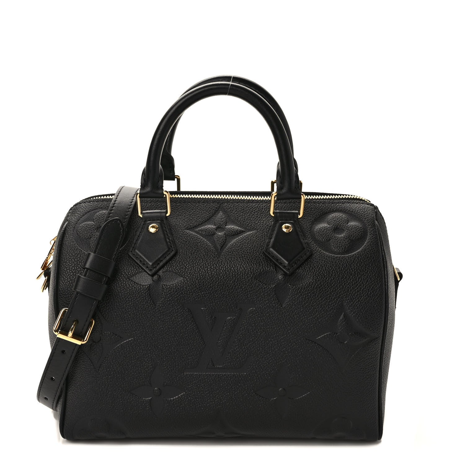Louis Vuitton Empreinte Monogram Giant Speedy Bandouliere 25 Black 1 of 8
