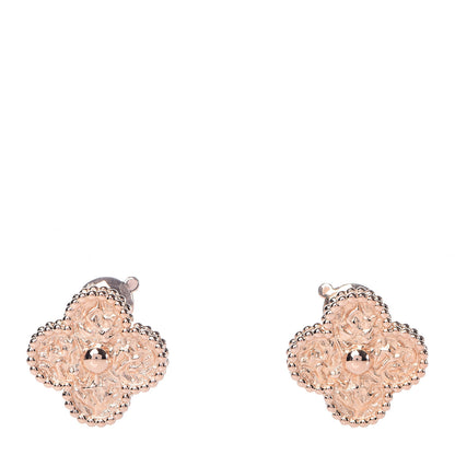 Van Cleef & Arpels 18K Rose Gold Vintage Alhambra Earrings 1 of 5