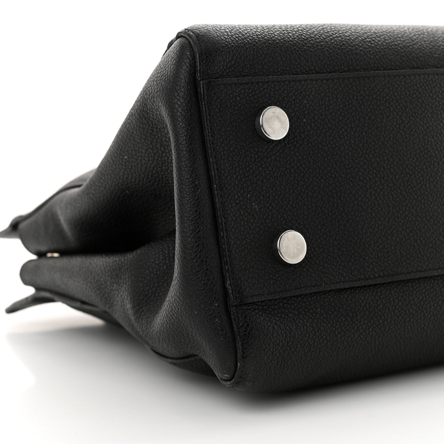 Grained Calfskin Medium Cabas Rive Gauche Black