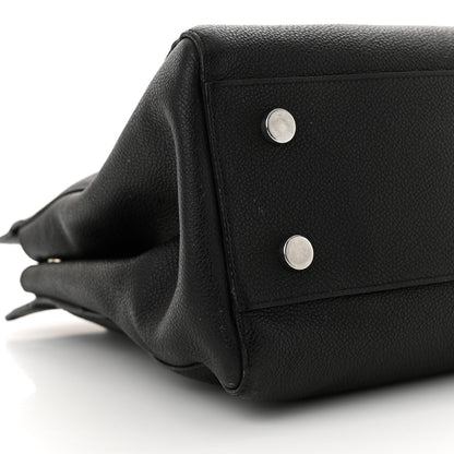 Saint Laurent Grained Calfskin Medium Cabas Rive Gauche Black 9 of 20