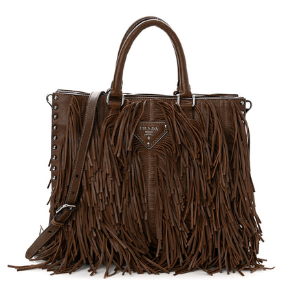 Prada Nappa Fringe Shopping Tote Noce 1 of 11