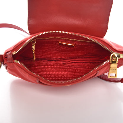 Prada Tessuto Nylon Saffiano Crossbody Bag Rosso 5 of 17