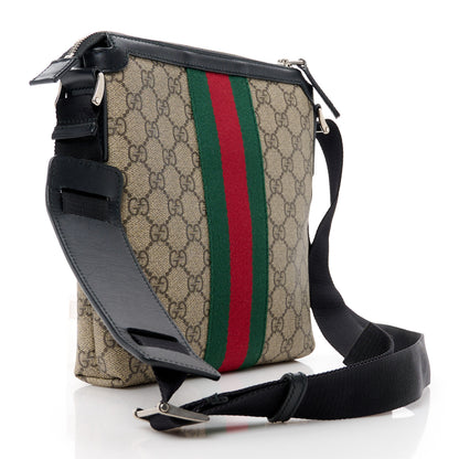 Gucci GG Supreme Monogram Web Messenger Bag Black 3 of 14
