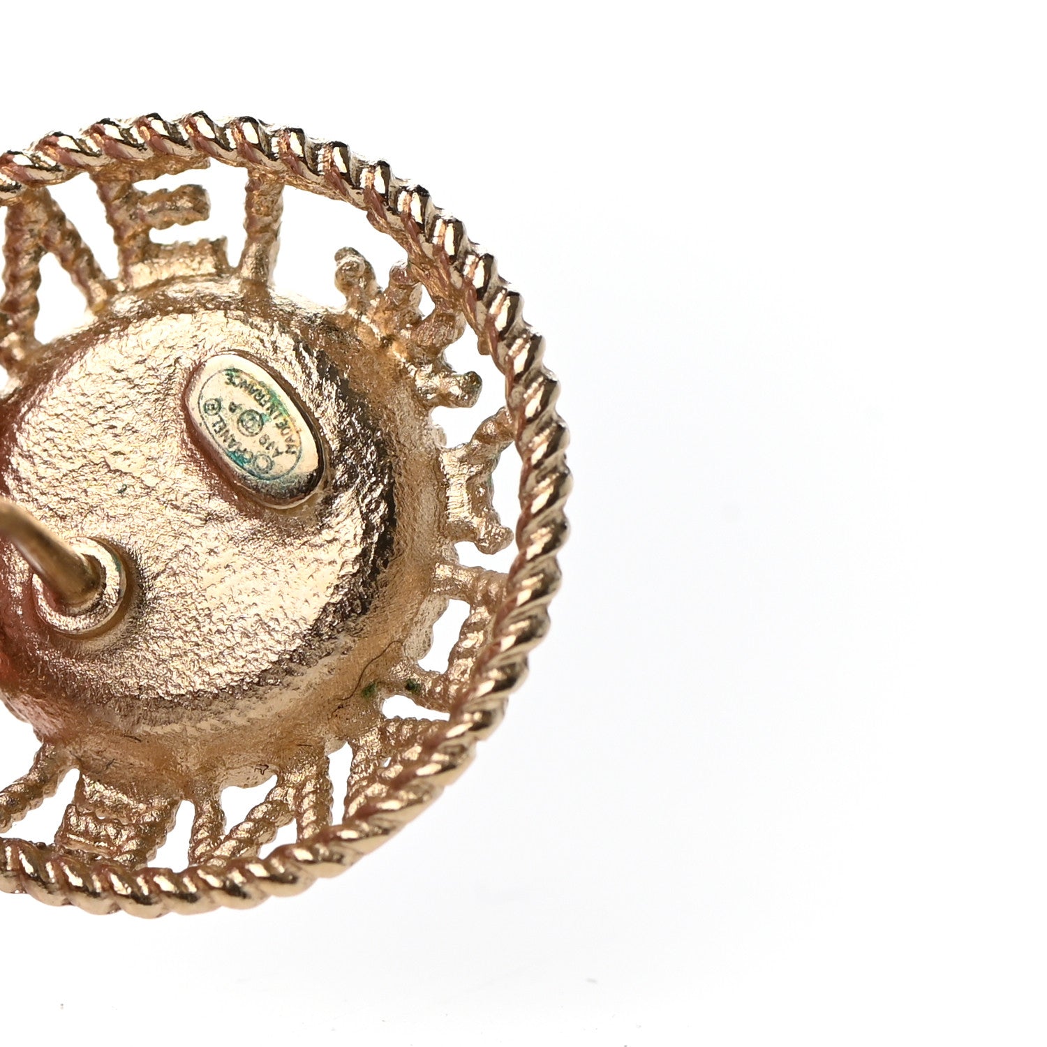Chanel Pearl CC Round Rope Logo Earrings Gold 4 of 4