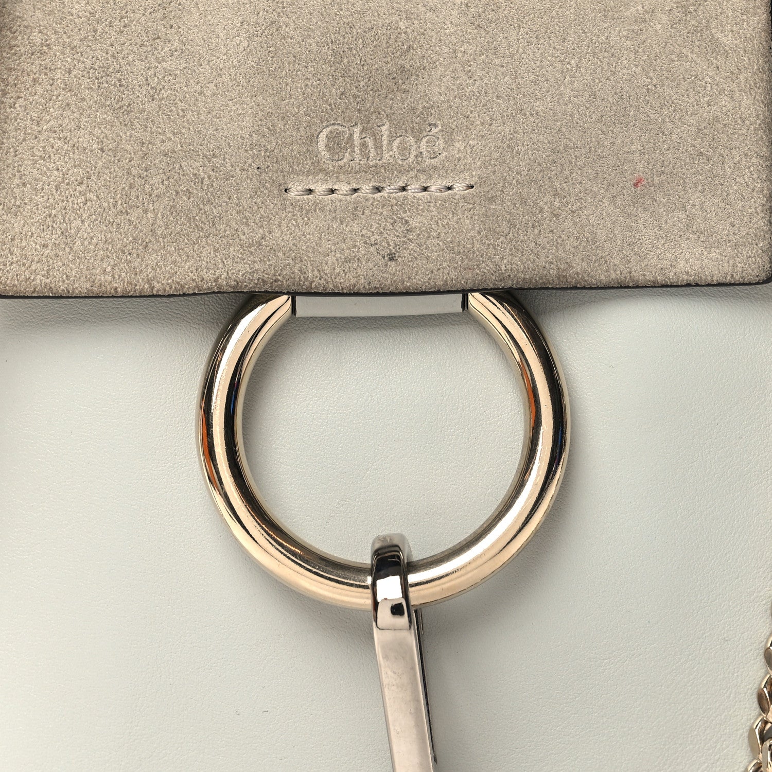 Chloe Suede Calfskin Mini Faye Bracelet Bag Airy Grey 7 of 11