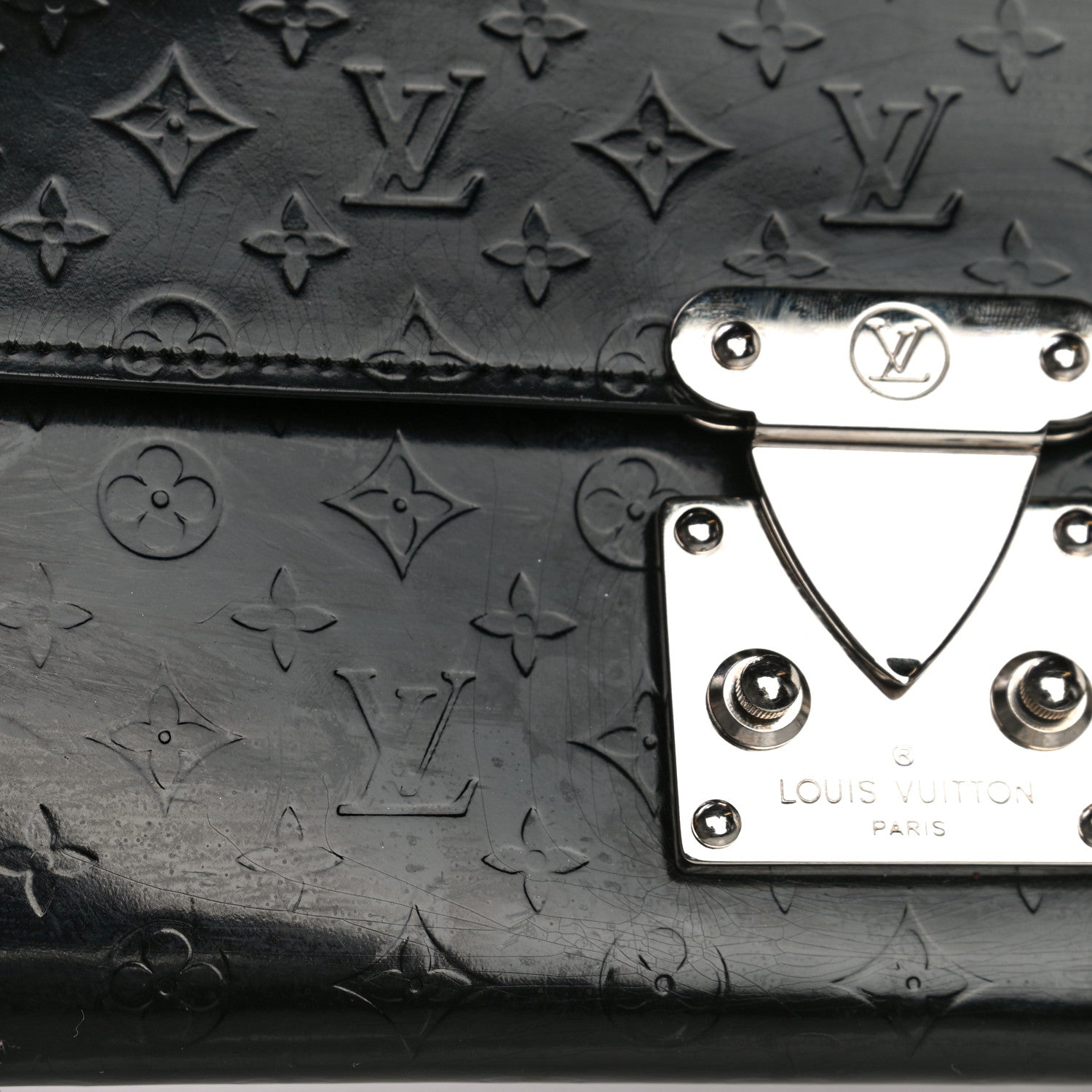 Louis Vuitton Monogram Glace Anouchka Pochette MM Black 16 of 23