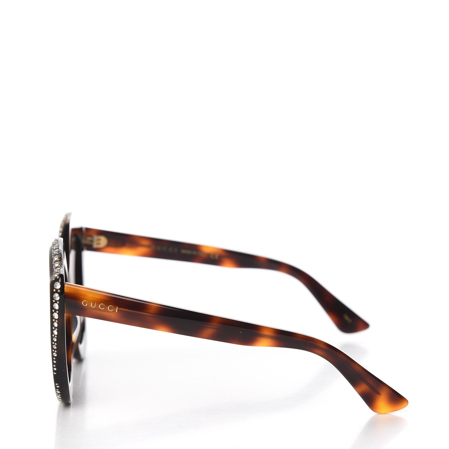 Gucci Crystal Cat Eye GG0118S Sunglasses Havana Brown 3 of 7