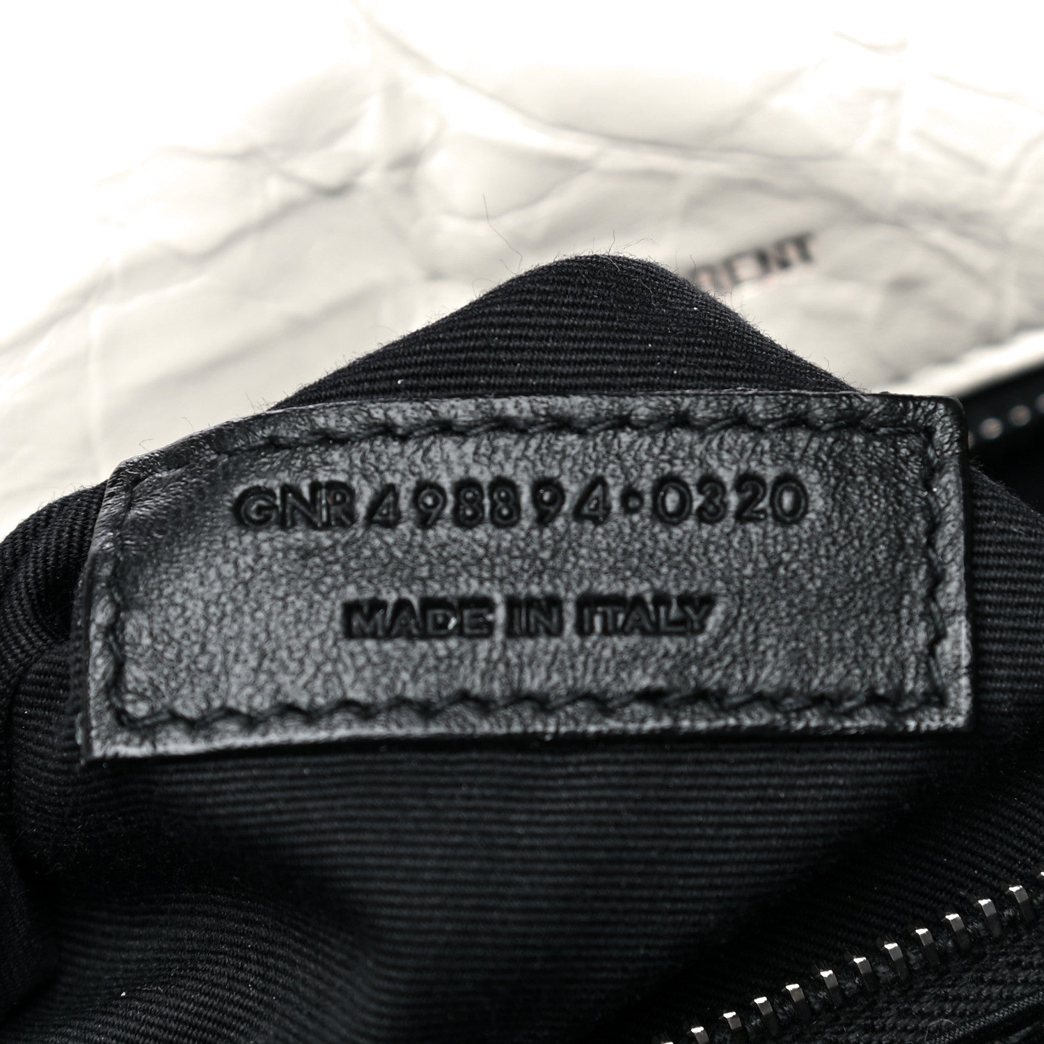 Saint Laurent Crinkled Calfskin Matelasse Monogram Medium Niki Chain Satchel Blanc Vintage 8 of 11