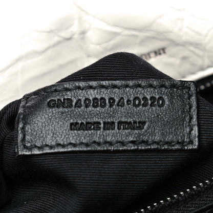 Saint Laurent Crinkled Calfskin Matelasse Monogram Medium Niki Chain Satchel Blanc Vintage 8 of 11