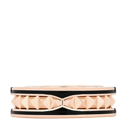 Bulgari 18K Rose Gold Black Ceramic B.Zero1 Rock One-Band Ring 60 9.25 1 of 5