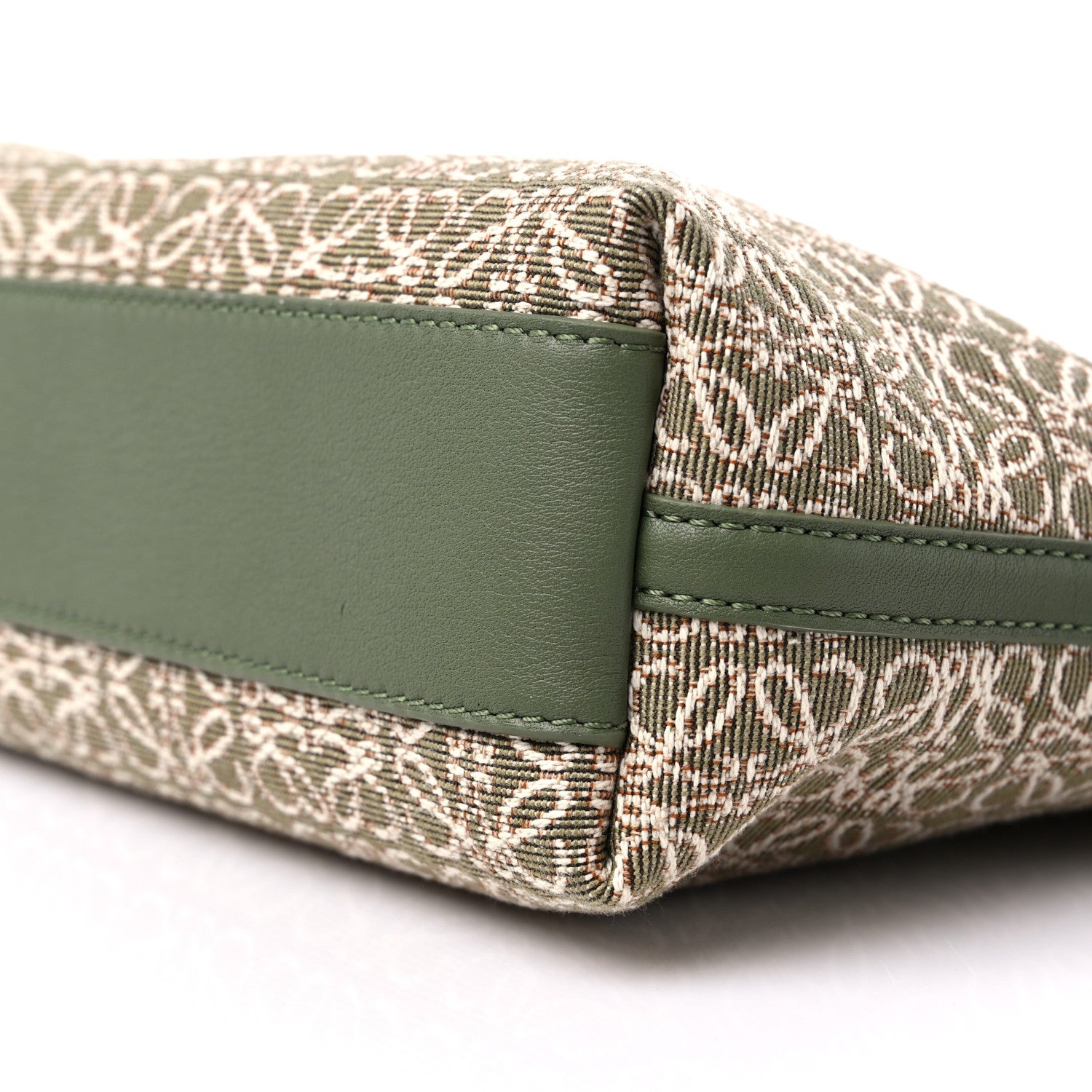 Loewe Jacquard Anagram Calfskin Mini Flamenco Knot Clutch Avocado Green 8 of 8