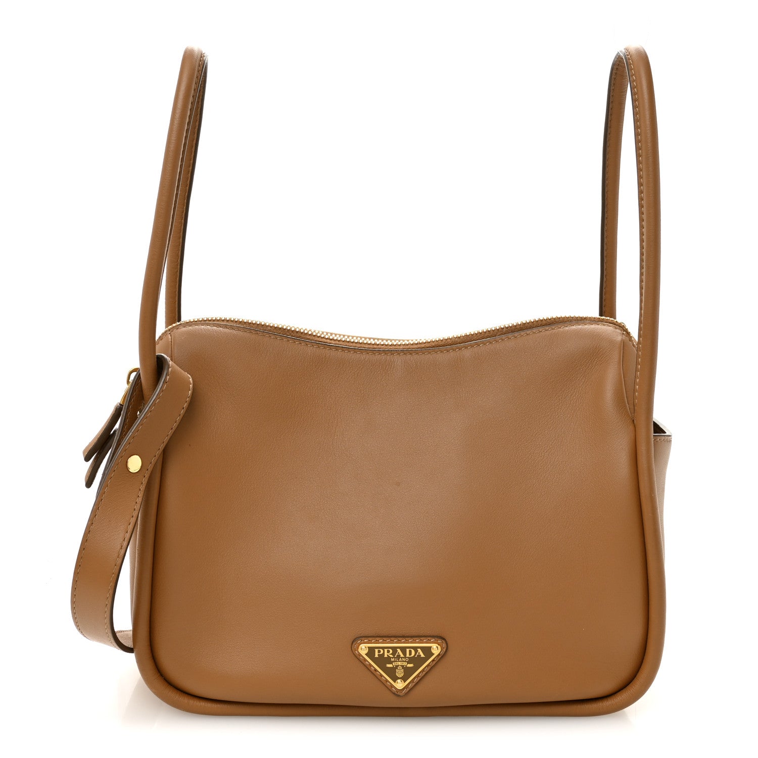 Prada Soft Calfskin Darling Shoulder Bag Caramel 1 of 10