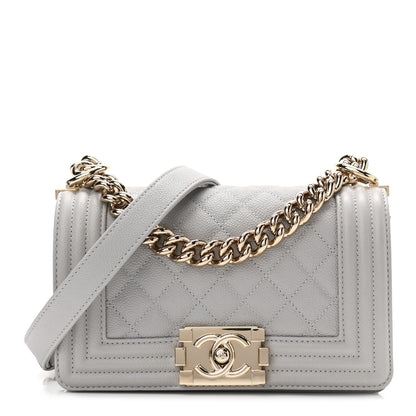 Chanel Caviar Quilted Small Boy Flap Light Grey 1 of 11
