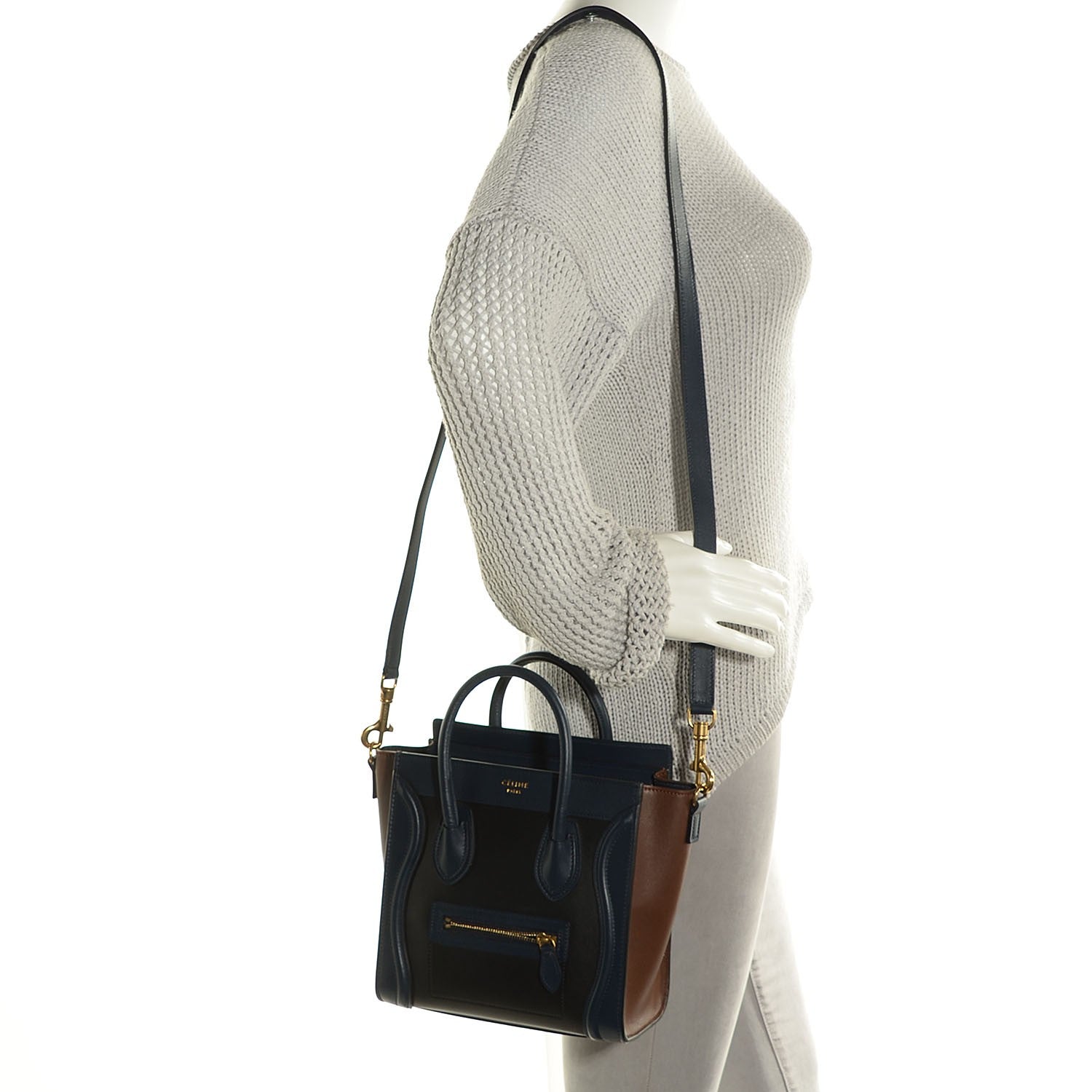 Celine Smooth Calfskin Nano Tri-Color Luggage Black 2 of 17