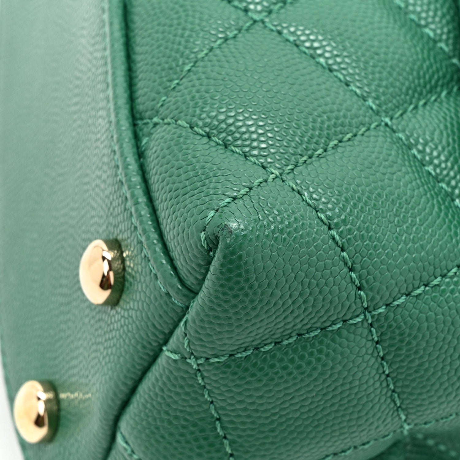 Chanel Caviar Quilted Mini Coco Handle Flap Green 13 of 14