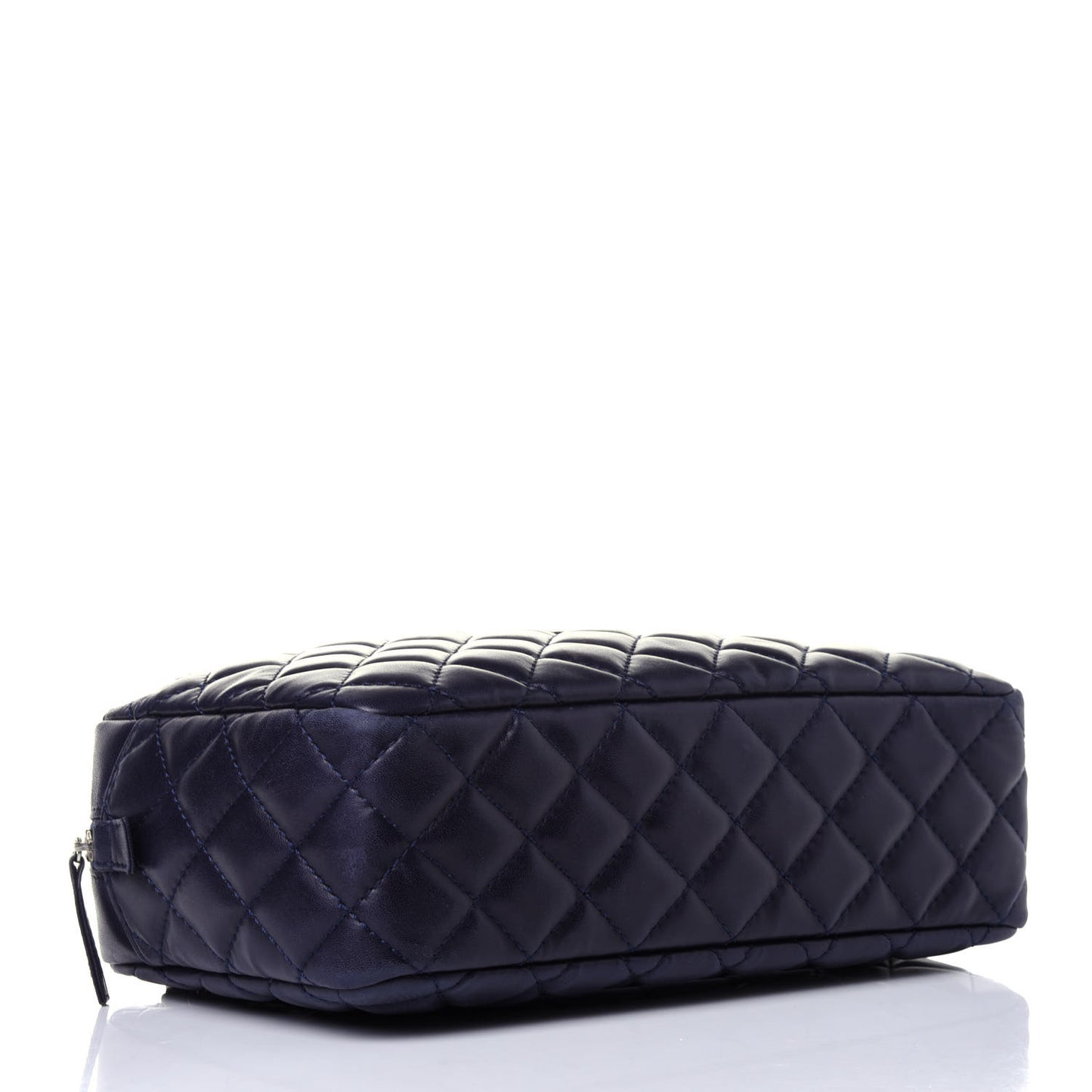 Lambskin Quilted Medium Camera Case Dark Navy Blue