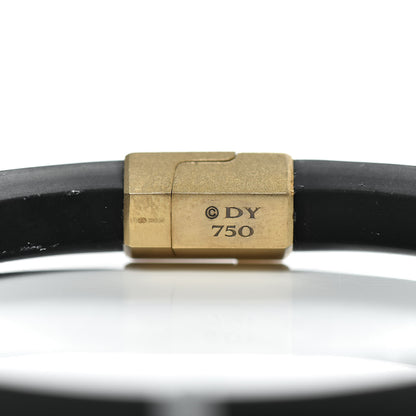 David Yurman 18K Yellow Gold Rubber Mens 10.5mm Hex Bracelet M Black 5 of 6