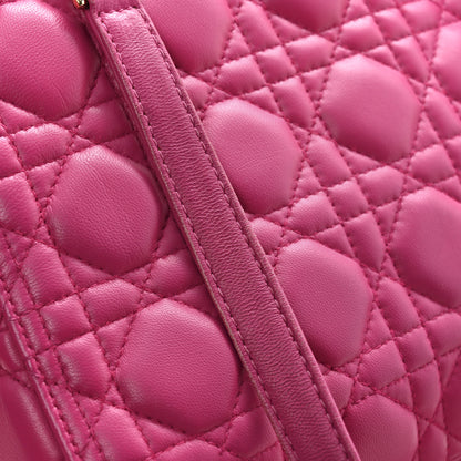 Christian Dior Lambskin Cannage Medium Lady Dior Fuchsia 15 of 16