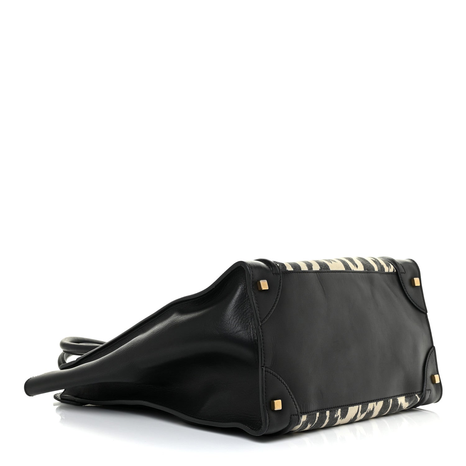 Celine Linen Smooth Calfskin Leopard Print Medium Luggage Black 4 of 20