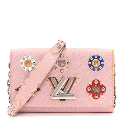 Louis Vuitton Epi Mechanical Flowers Twist Chain Wallet Rose Ballerine 1 of 13