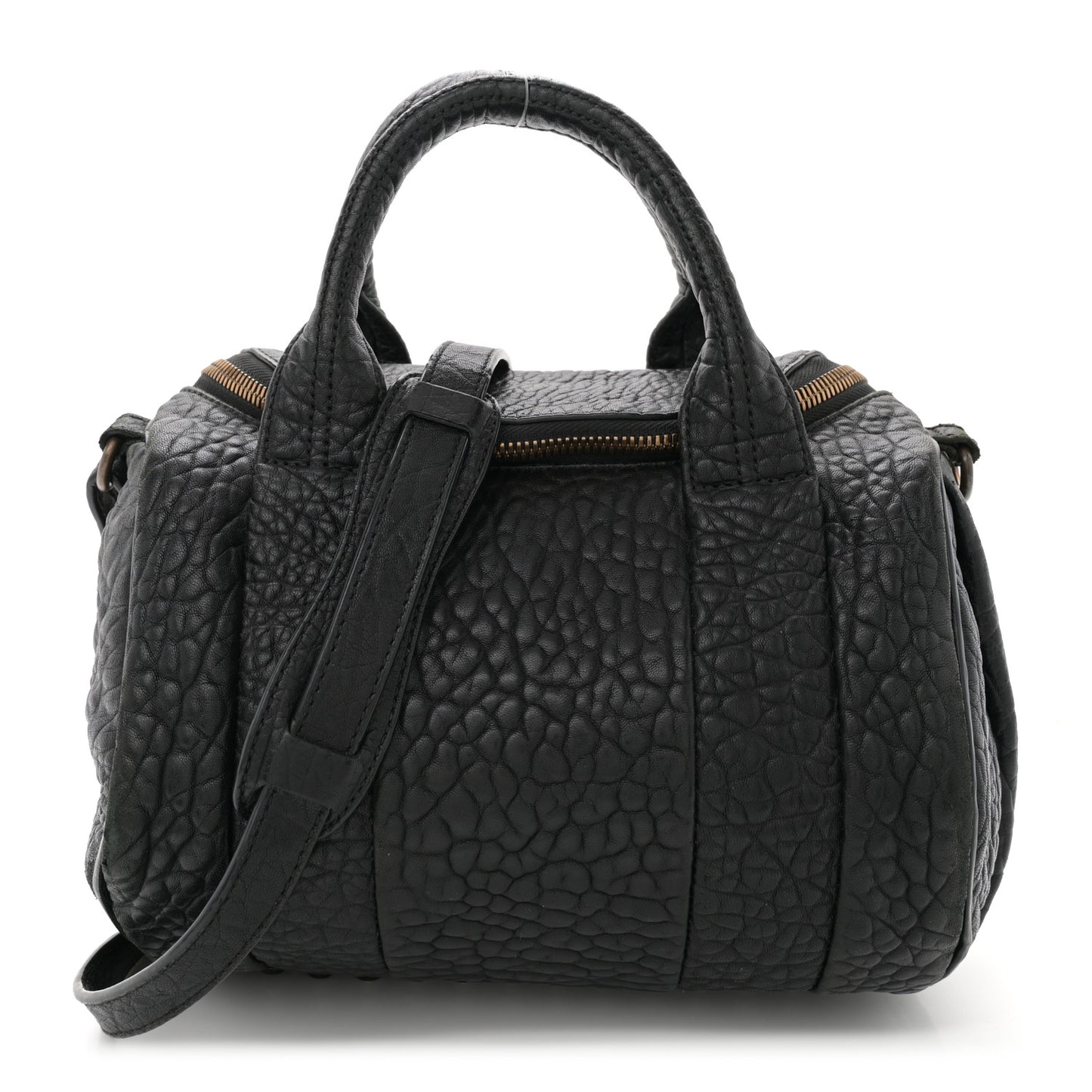 Pebbled Lambskin Mini Rockie Black Antique Brass Hardware