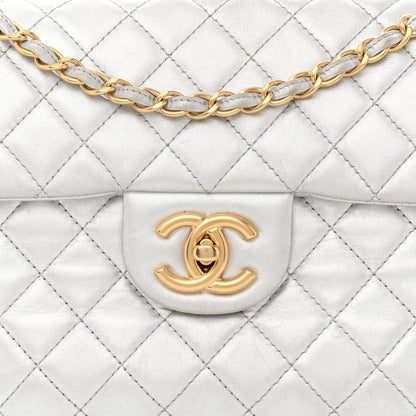 Chanel Metallic Lambskin Quilted Maxi Single Flap Silver 8 of 11