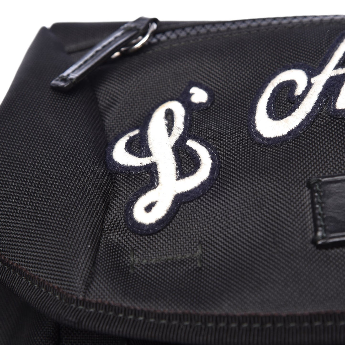 Techno Canvas Web L'Aveugle Par Amour Embroidered Double Buckle Backpack Black