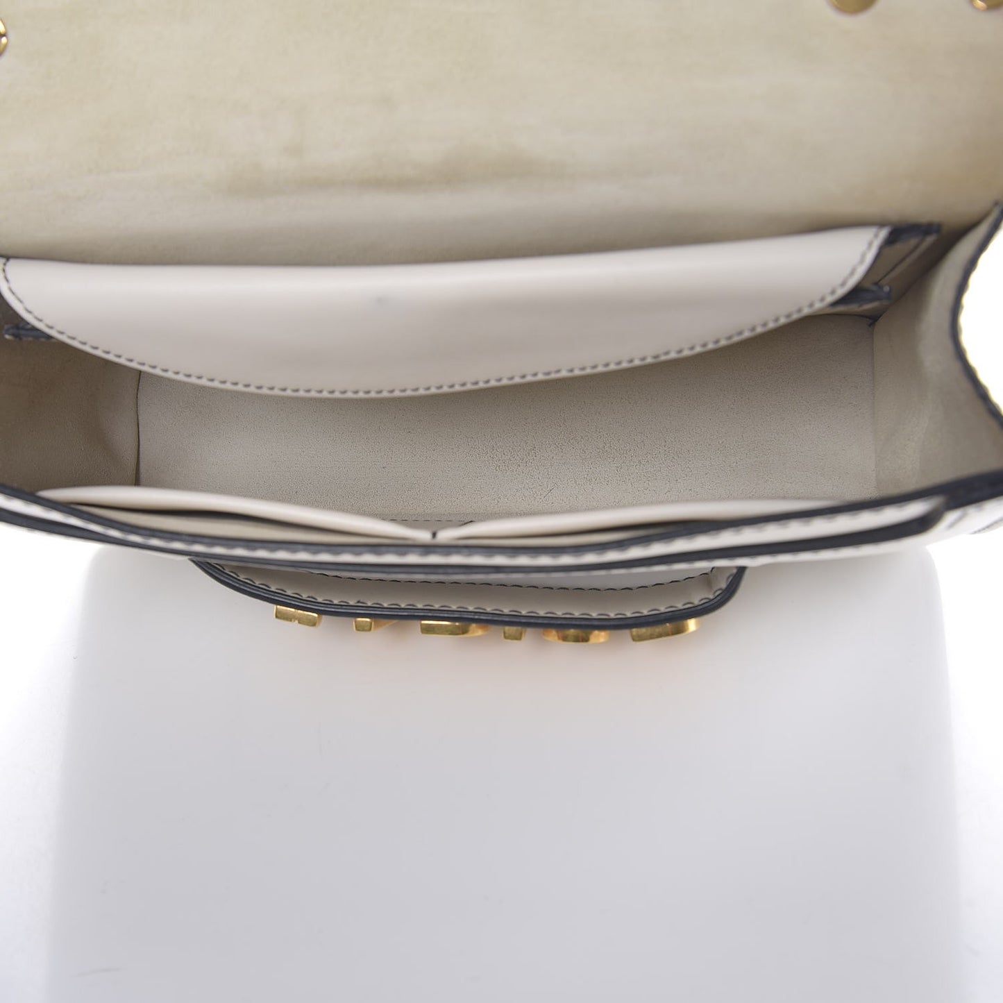 Calfskin J'Adior Chain Flap Bag Off White