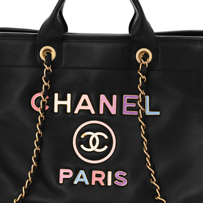 Chanel Calfskin Medium Deauville Tote Black Multicolor 9 of 11
