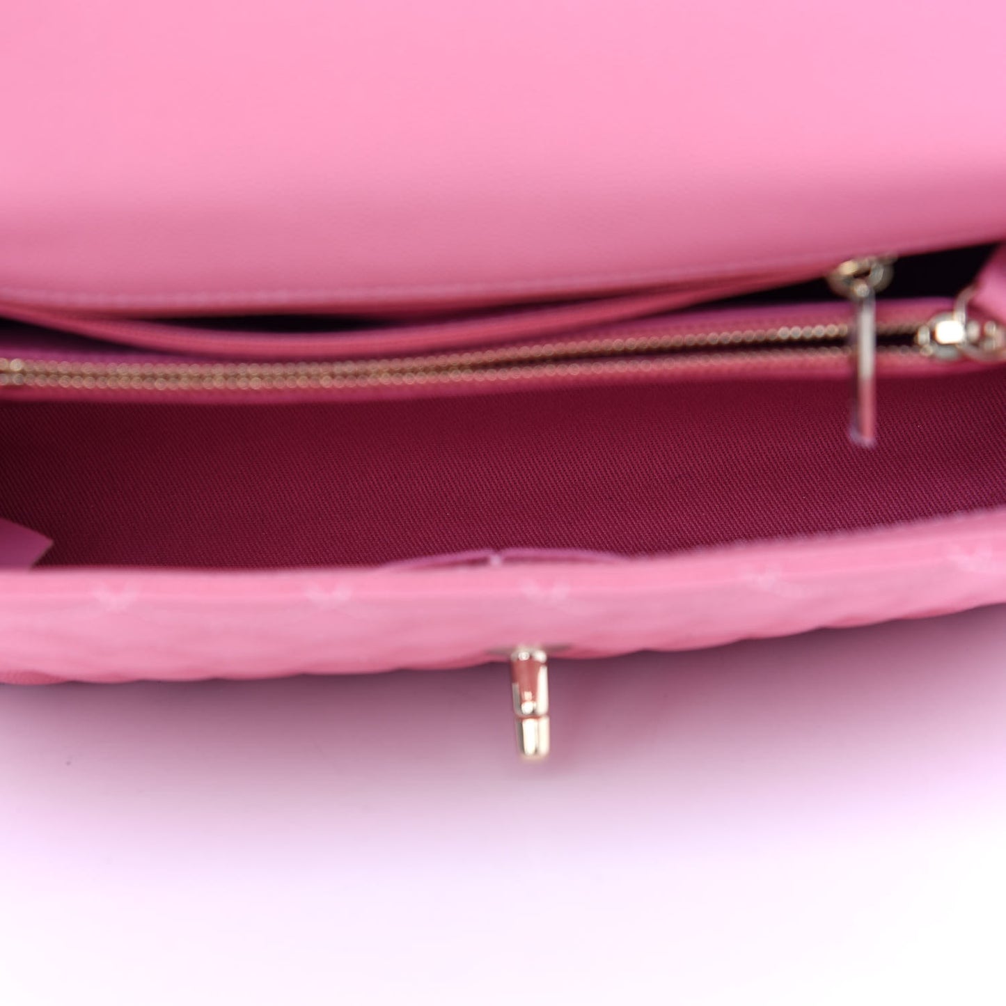 Caviar Quilted Small Coco Handle Flap Pink